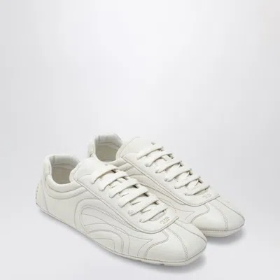 Prada Mens Neutral Montecarlo Re-edition 2005 Antiqued Leather Low-top Trainers Eur 42.5 / 8.5 Uk