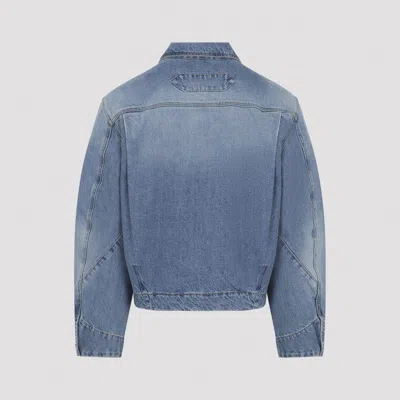 Jacquemus Denim Mirada Jacket Collared Front Pockets In Blue