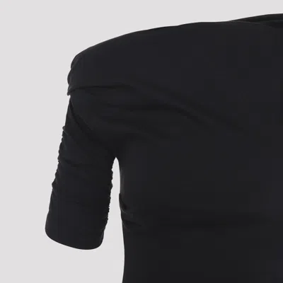 Jacquemus La Mini Robe Drapeado Jersey Dress In Black