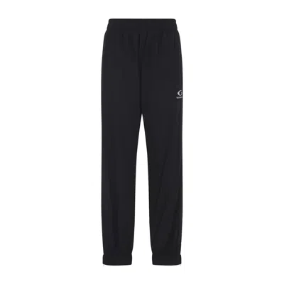 Balenciaga Track Pants With Embroidered-logo In Black
