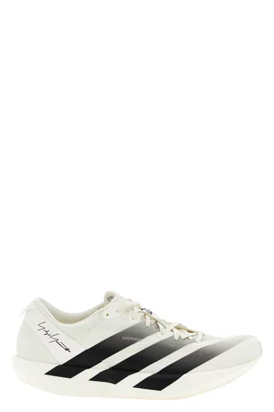 Y-3 White Black Adios 9 Mesh Elasticized Rubber-sole Sneakers In White