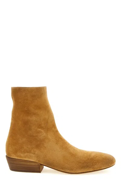 Marsèll Granblocco Suede Ankle Boots Block Heel In Brown