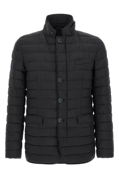 Herno Quilted Down Jacket Casual Jackets And Parka Blue In Black