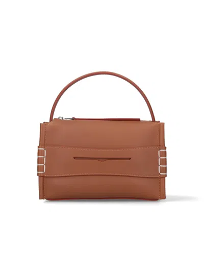 Jw Anderson Loafer Leather Shoulder Bag In Brown