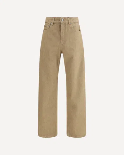 Jacquemus Beige Cotton Straight-leg Jeans In Brown