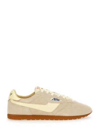 Autry Windspin Low Man Suede Leather Sneakers In Neutral