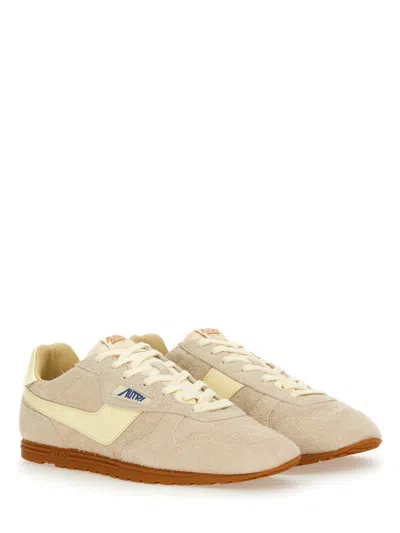 Autry Windspin Low Man Suede Leather Sneakers In Neutral