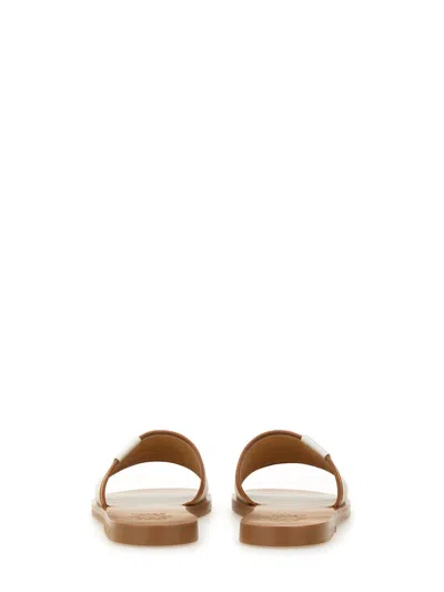 Bally Logo Patch Open-toe Slides In Brown