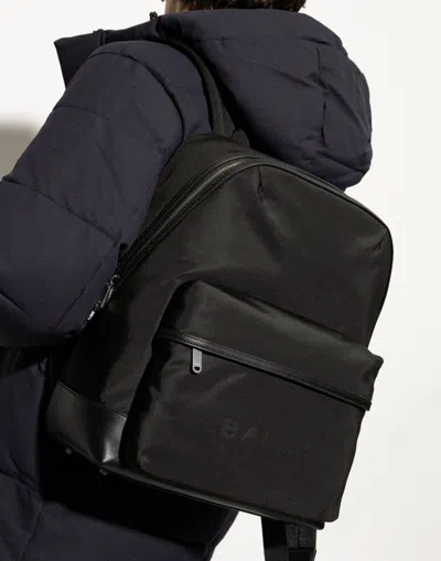 Bally Treck Logo Backpack In Black