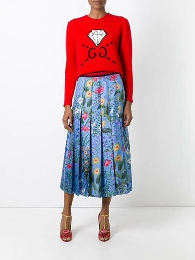 Shop Gucci New Flora Print Skirt