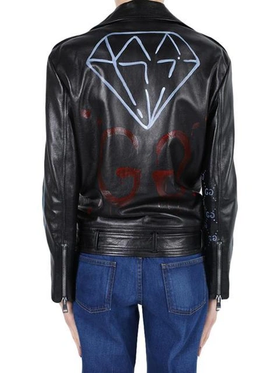 Shop Gucci Graffiti Biker Jacket