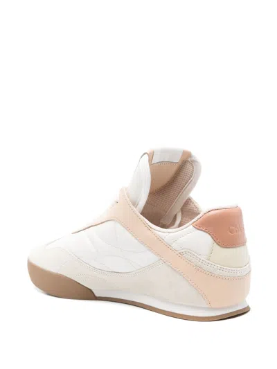 Chloé Women Kick Leather Sneakers In Neutral