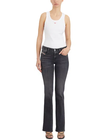 Diesel Straight Leg Trousers Five Pockets In Black