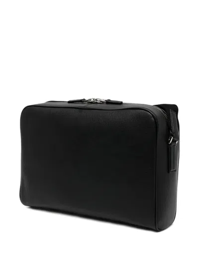 Tom Ford Grain Leather Messenger Bag Adjustable Strap In Black