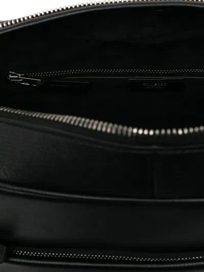 Tom Ford Grain Leather Messenger Bag Adjustable Strap In Black