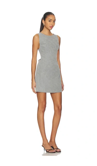 Free People Atlas Faux Suede Mini Dress Wild Dove In Gray