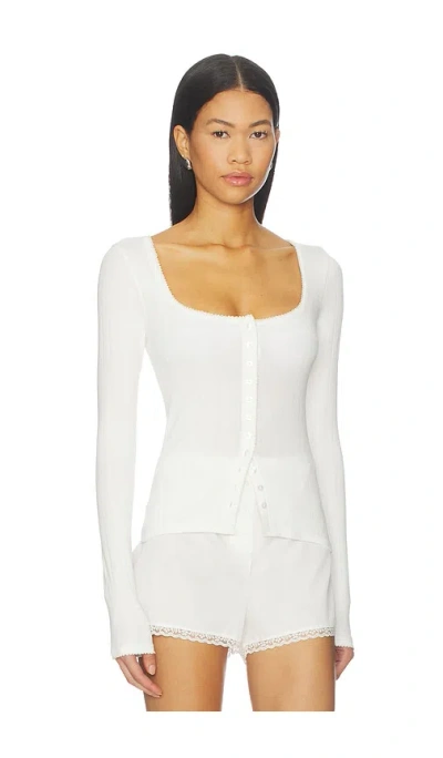 Free People End Game Pointelle Long Sleeve In White