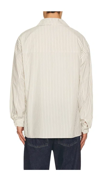Agolde Aurel Striped Cotton-poplin Shirt In Neutral