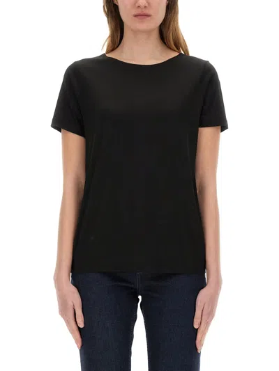 Fay Basic Short Sleeve Round Neck T-shirt In Black