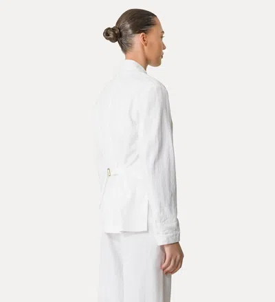 Forte Forte Viscose Cotton Twill Double Breasted Jacket In White