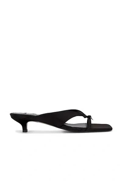 Totême Bow Satin Sandals Black