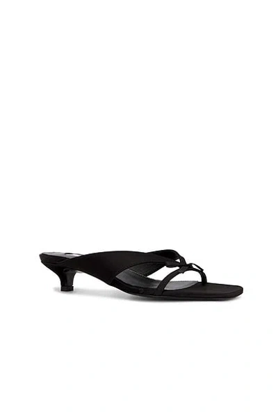 Totême Bow Satin Sandals Black