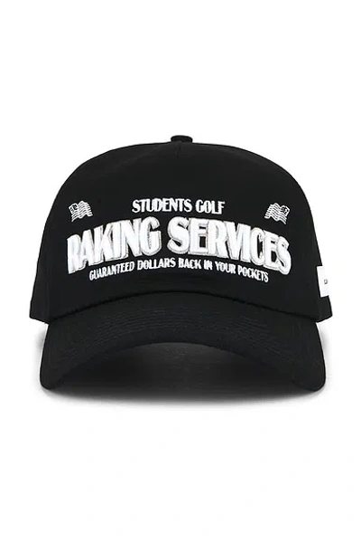 Students Golf Raking Services Snap Back Hat In Black
