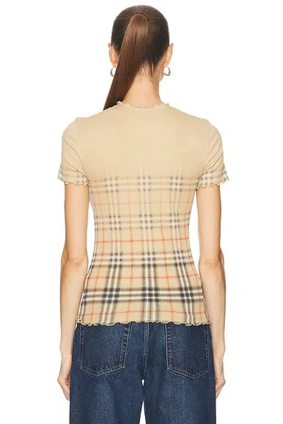 Burberry Womens Sand Ip Check Gradient-check Stretch-cotton Top In Neutral