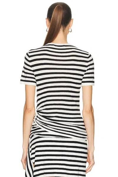 Christopher Esber Stripe Knit Ruched Orbit Tee In Multi