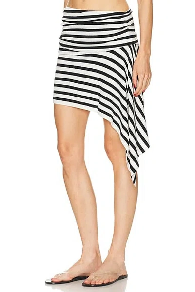 Christopher Esber Stripe Knit Extension Drape Mini Skirt In Multi