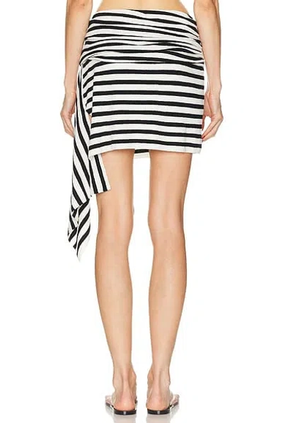 Christopher Esber Stripe Knit Extension Drape Mini Skirt In Multi