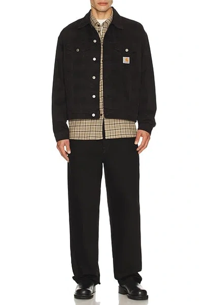 Carhartt Work In Progress Everson Denim Trucker Jacket In Black
