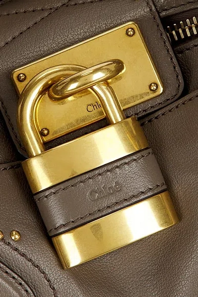 Chloé Chloe Paddington Medium Grained Leather Shoulder Bag In Gray