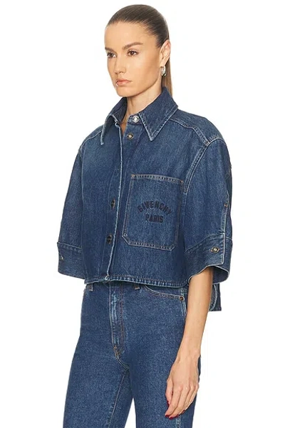 Givenchy Cropped Cocoon Shirt In Medium Denim Clothing In Blue
