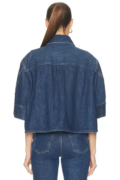 Givenchy Cropped Cocoon Shirt In Medium Denim Clothing In Blue