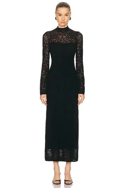Gabriela Hearst Anya Knit Maxi Dress In Black Merino Wool Cashmere