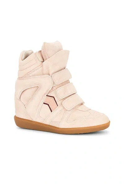 Isabel Marant Women Peach High Top Sneakers, 3.5 Luxury Sneakers For Women Darveys In Pink