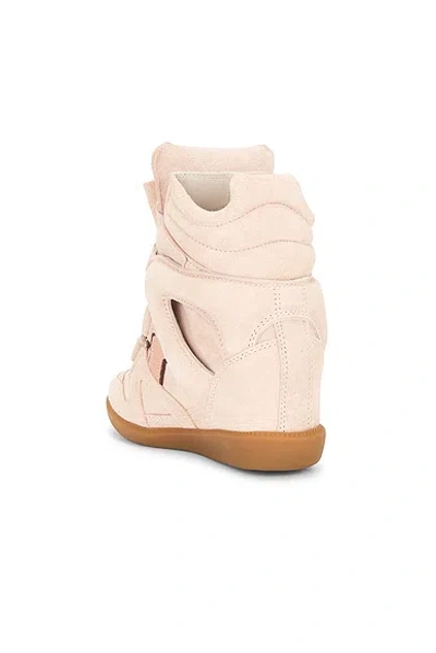 Isabel Marant Women Peach High Top Sneakers, 3.5 Luxury Sneakers For Women Darveys In Pink
