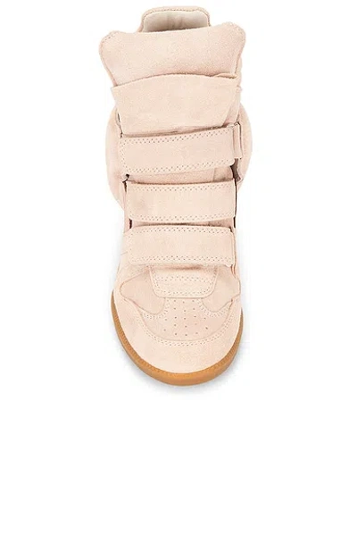 Isabel Marant Women Peach High Top Sneakers, 3.5 Luxury Sneakers For Women Darveys In Pink
