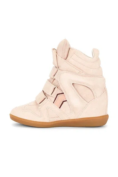 Isabel Marant Women Peach High Top Sneakers, 3.5 Luxury Sneakers For Women Darveys In Pink