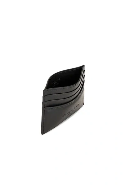 Givenchy Men Black Card Holder With Embossed Logo Lettering On Front And Rear In Leather Man In Black
