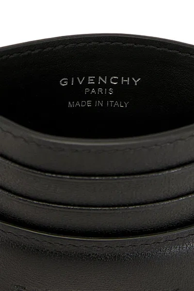 Givenchy Men Black Card Holder With Embossed Logo Lettering On Front And Rear In Leather Man In Black
