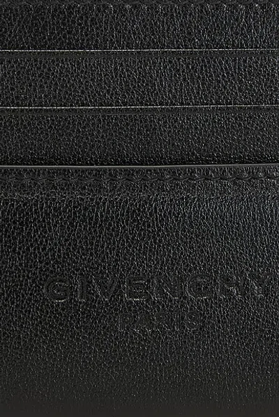 Givenchy Men Black Card Holder With Embossed Logo Lettering On Front And Rear In Leather Man In Black