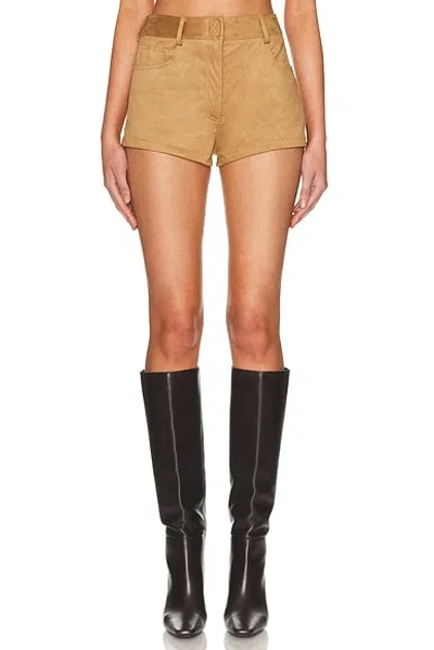 Norma Kamali High Waist Short In Brown
