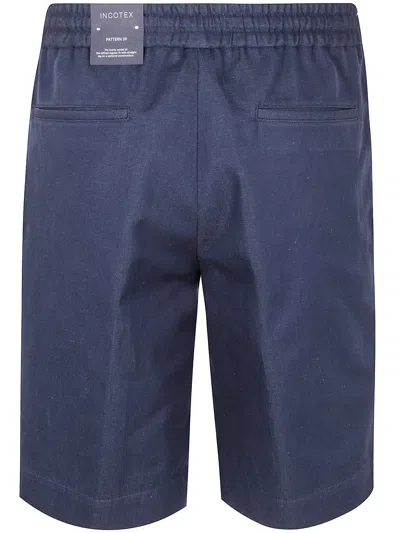 Incotex Regular Fit Pleated Front Shorts In Blue