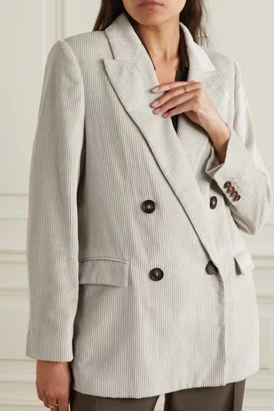Brunello Cucinelli Double-breasted Blazer In White