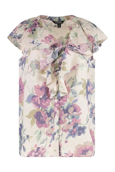 Ralph Lauren Floral Ruffle Blouse In Multi