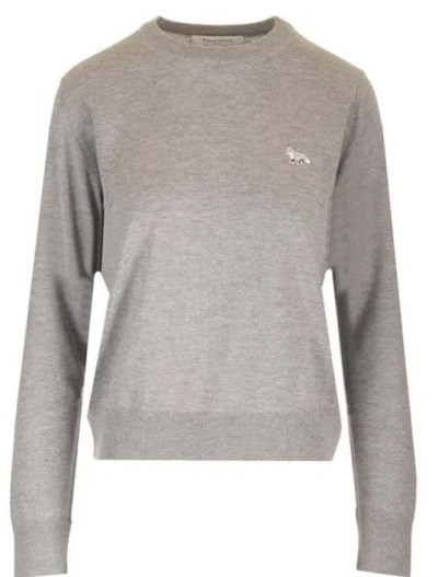 Maison Kitsuné Baby Fox Regular Fit Pullover In Gray