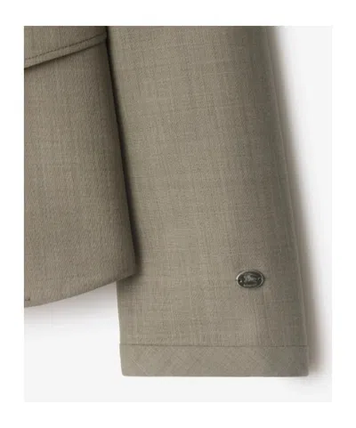 Burberry Wool Tailored Jacket In Neutral