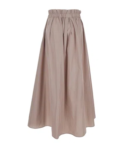 Herno Women Pink Skirt With Logo Plaque On The Side And Elastic Waist In Tech Fabric Woman In Nude